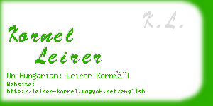 kornel leirer business card